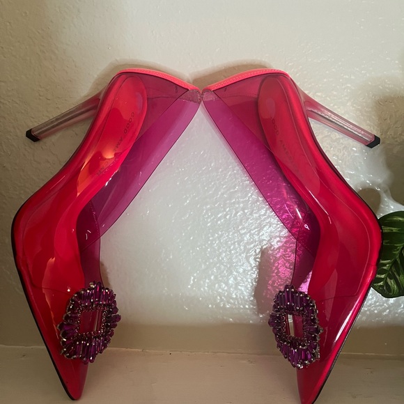 GOOD AMERICAN PINK Cinder-F*cking-Rella Jeweled Toe Pump Pink - Picture 5 of 6